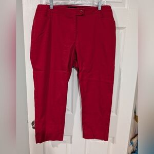 Talbots Woman Petites Salsa Red Hampshire Ankle Length Pants in Size 18WP